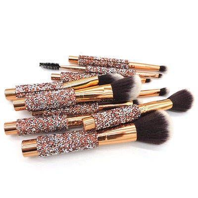 Glam Diamond Makeup Brushes Set