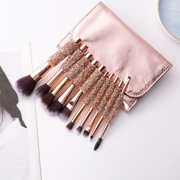 Glam Diamond Makeup Brushes Set