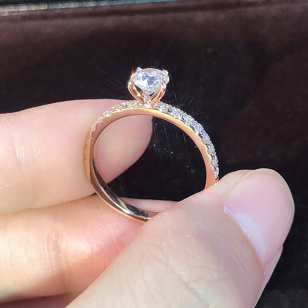Sparkling Crystal Engagement Ring