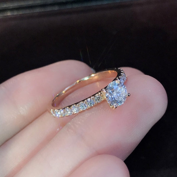 Sparkling Crystal Engagement Ring